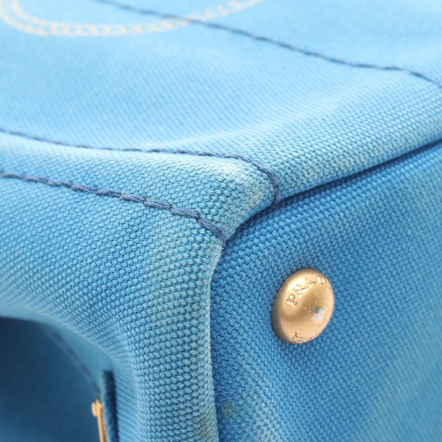 CANAPA カナパ ハンドバッグ トートバッグ キャンバス ブルー 2WAY プラダ バッグ PRADA