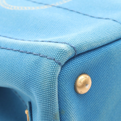 CANAPA カナパ ハンドバッグ トートバッグ キャンバス ブルー 2WAY プラダ バッグ PRADA