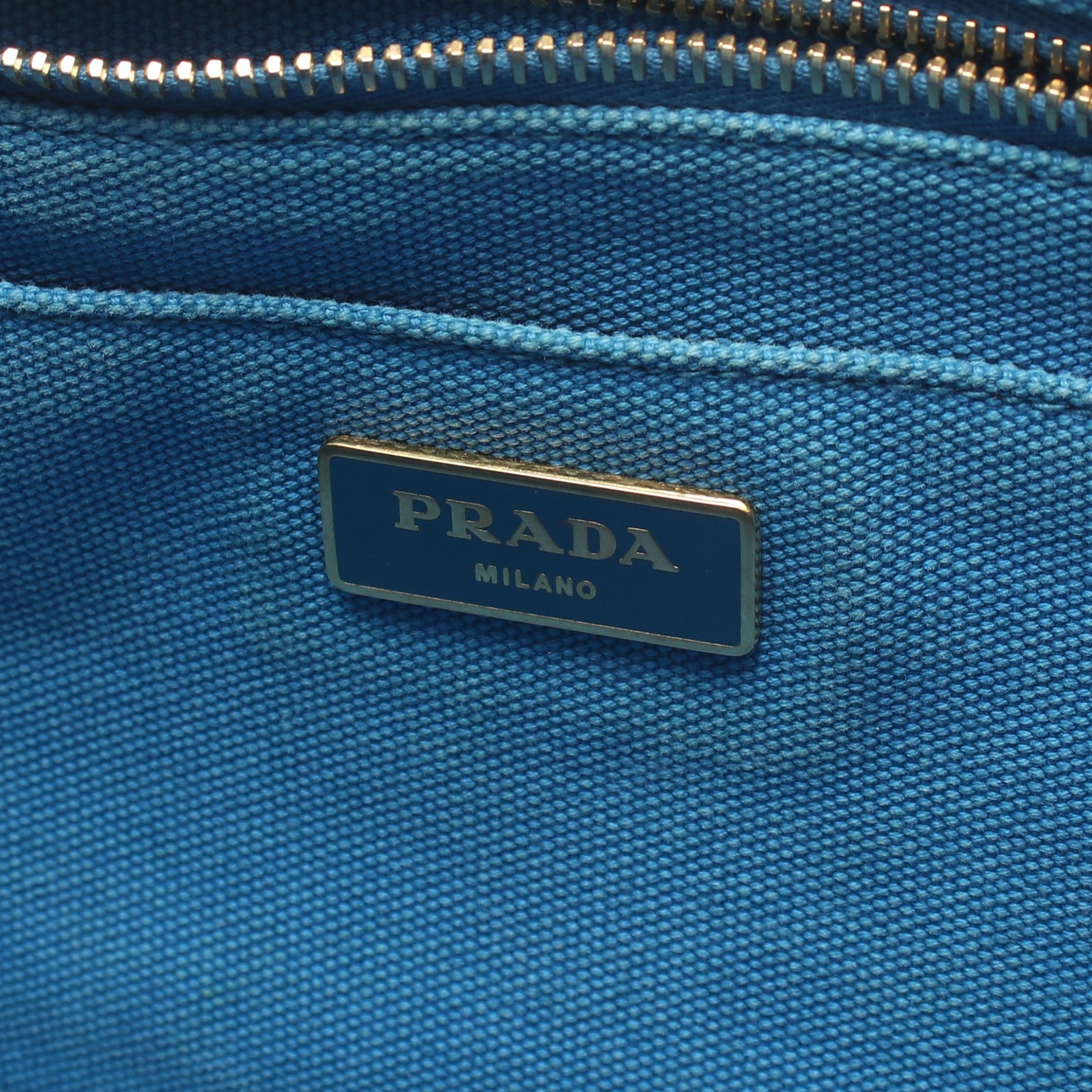 CANAPA カナパ ハンドバッグ トートバッグ キャンバス ブルー 2WAY プラダ バッグ PRADA