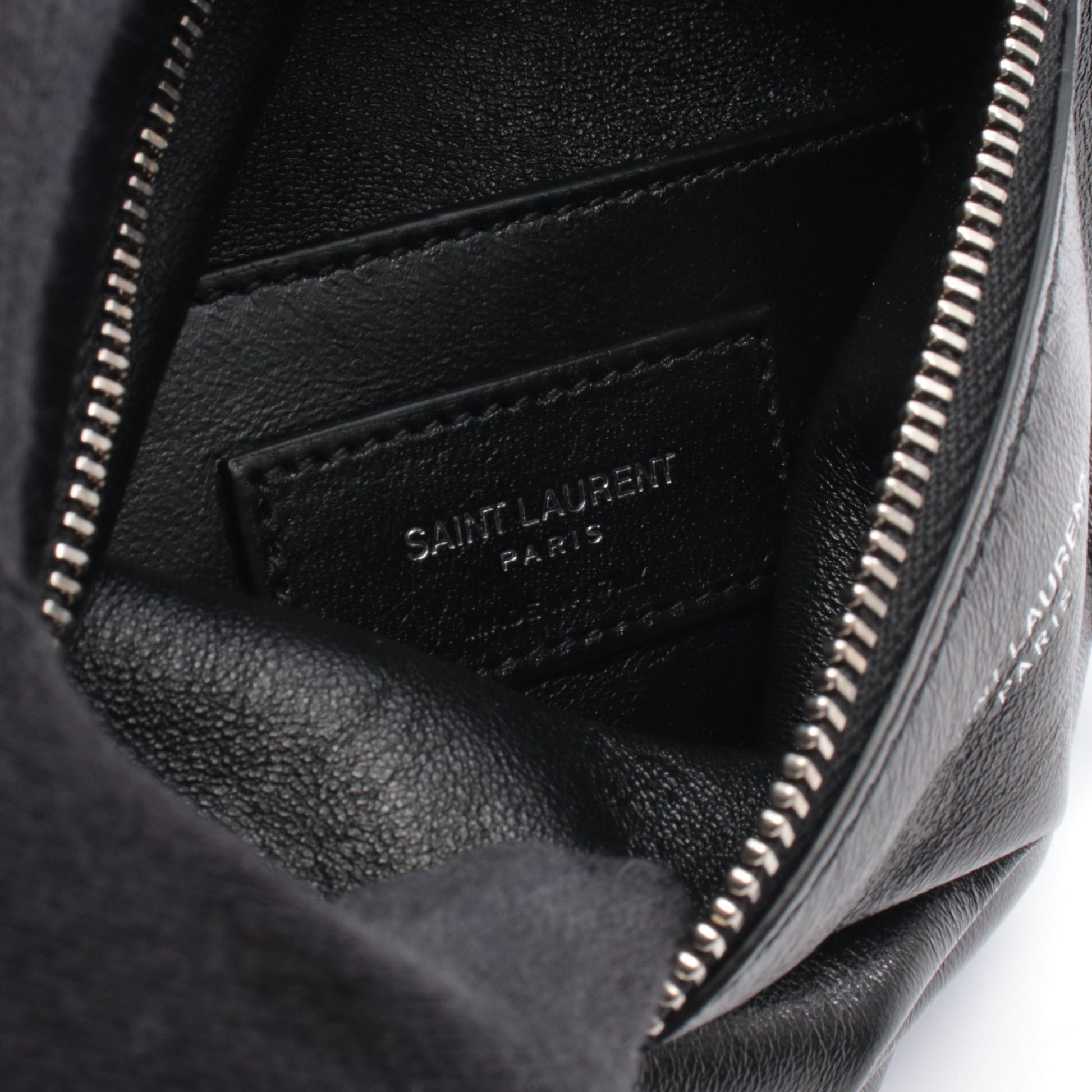 FLAT POUCH SID ショルダーバッグ レザー ブラック サンローランパリ バッグ SAINT LAURENT PARIS