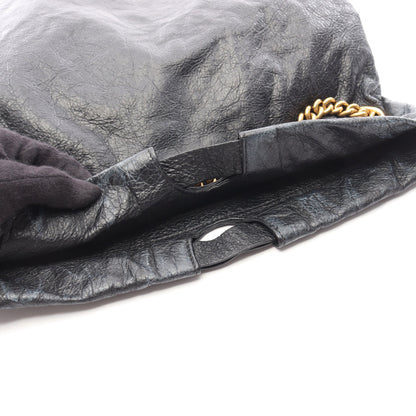 CRUSH スーベニアチャーム付き チェーンショルダーバッグ チェーントートバッグ レザー ブラック バレンシアガ バッグ BALENCIAGA