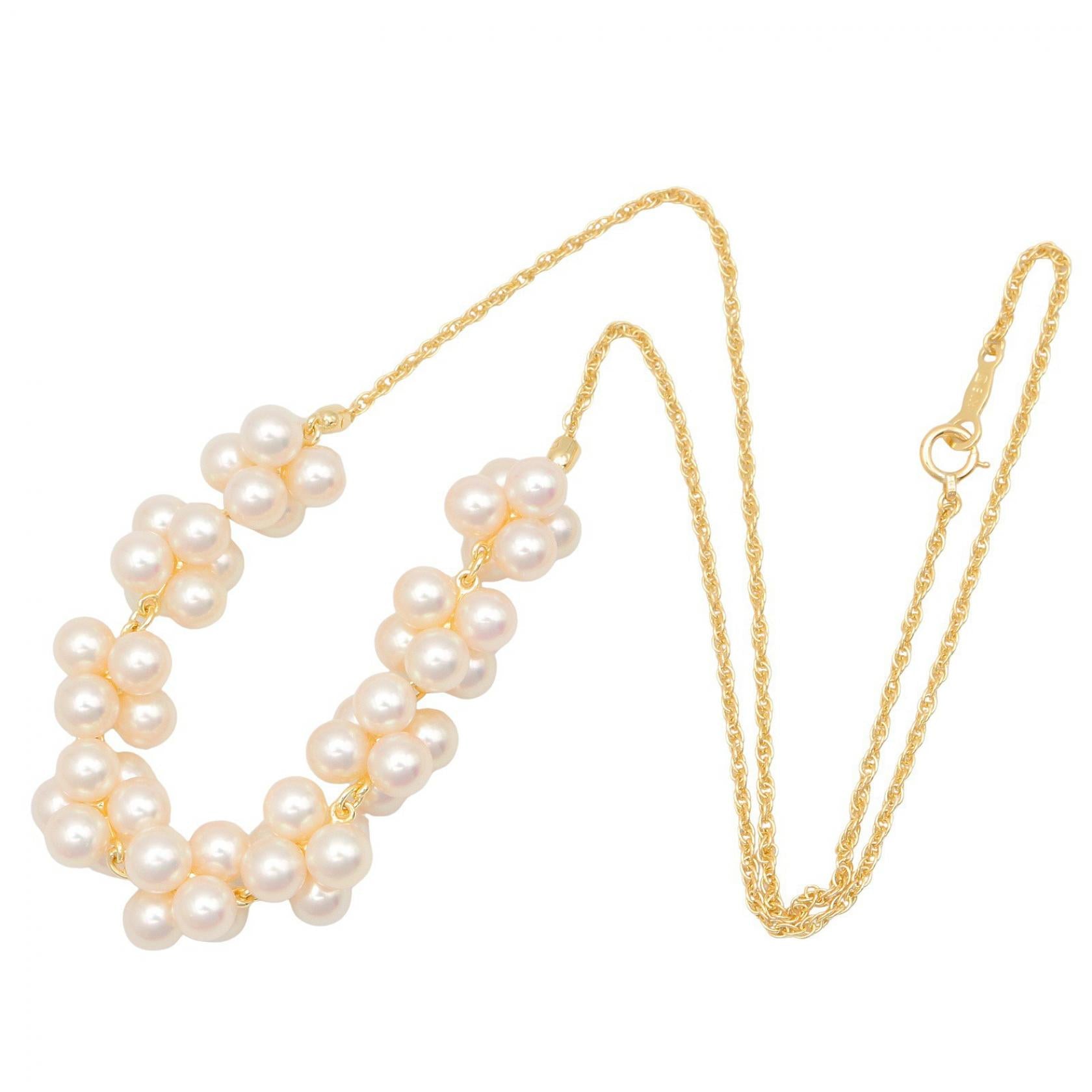 パール ネックレス ネックレス K18YG パール ホワイト イエローゴールド ミキモト アクセサリー MIKIMOTO