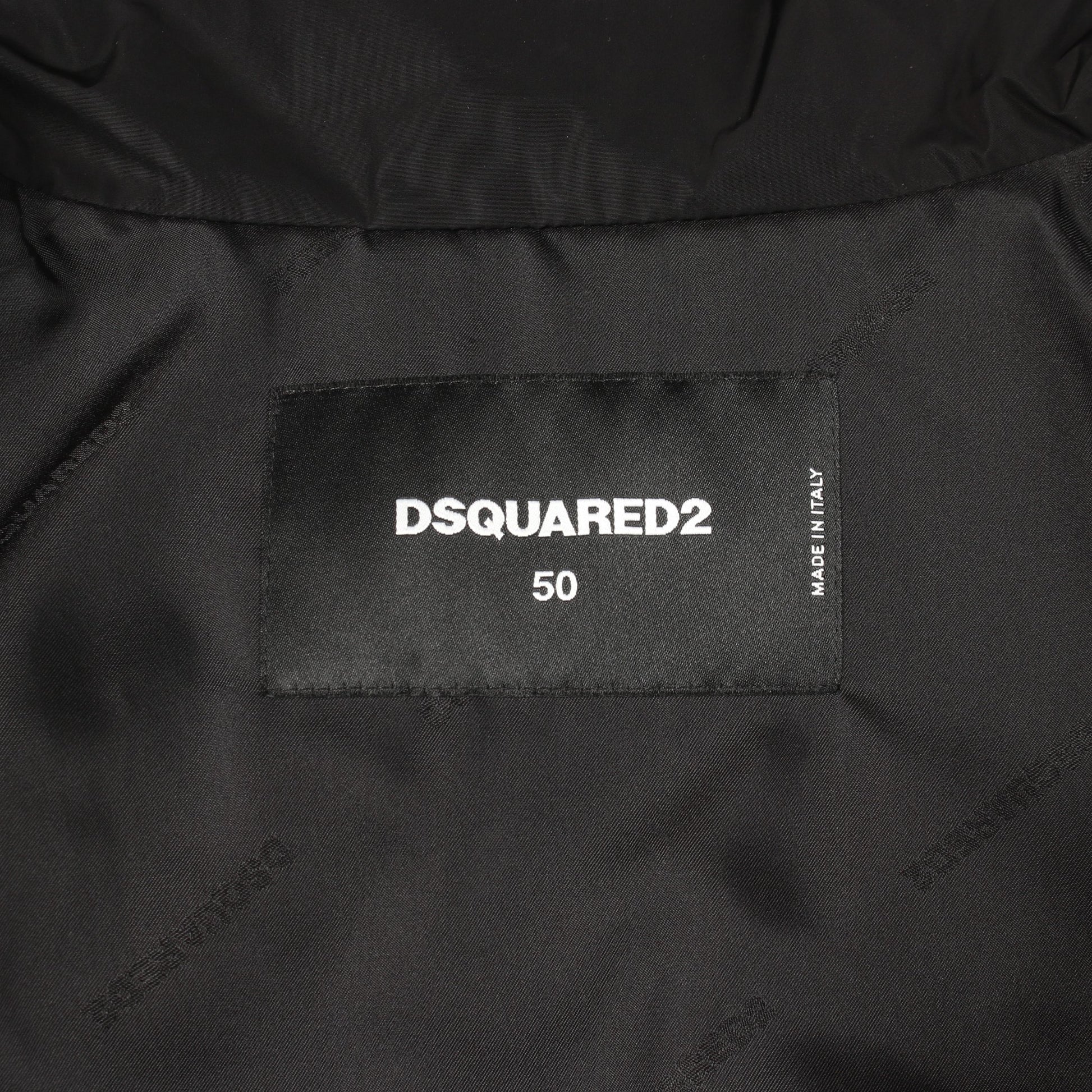 ジャケット バックロゴ ブラック ブラウン ボア切替 中綿 ディースクエアード アウター DSQUARED2