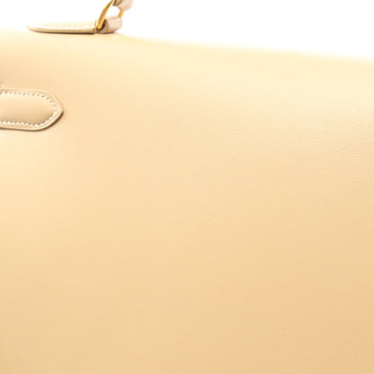 ケリー32 ハンドバッグ ボックスカーフ ベージュ ゴールド金具 外縫い 2WAY ○Z刻印 エルメス バッグ HERMES