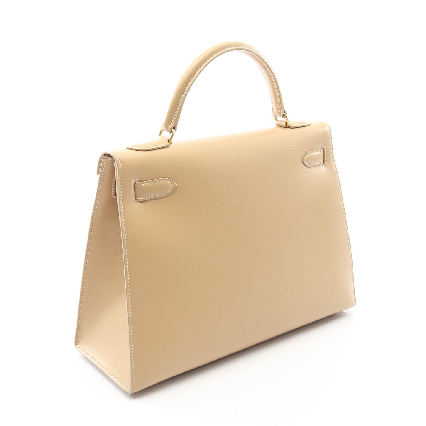 ケリー32 ハンドバッグ ボックスカーフ ベージュ ゴールド金具 外縫い 2WAY ○Z刻印 エルメス バッグ HERMES