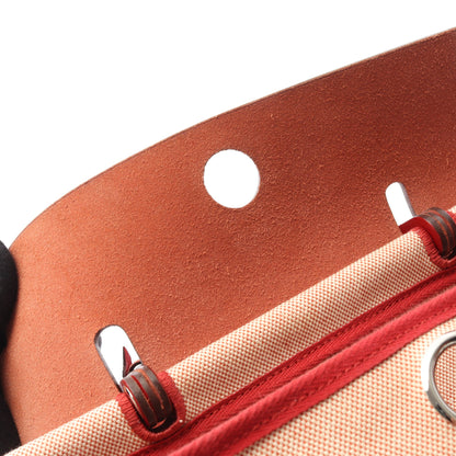 エールバッグジップPM ペガサスポップ ルージュピマン サンギンヌ エクリュ ハンドバッグ トワルアッシュ ヴァッシュハンター レッド シルバー金具 2WAY Z刻印 エルメス