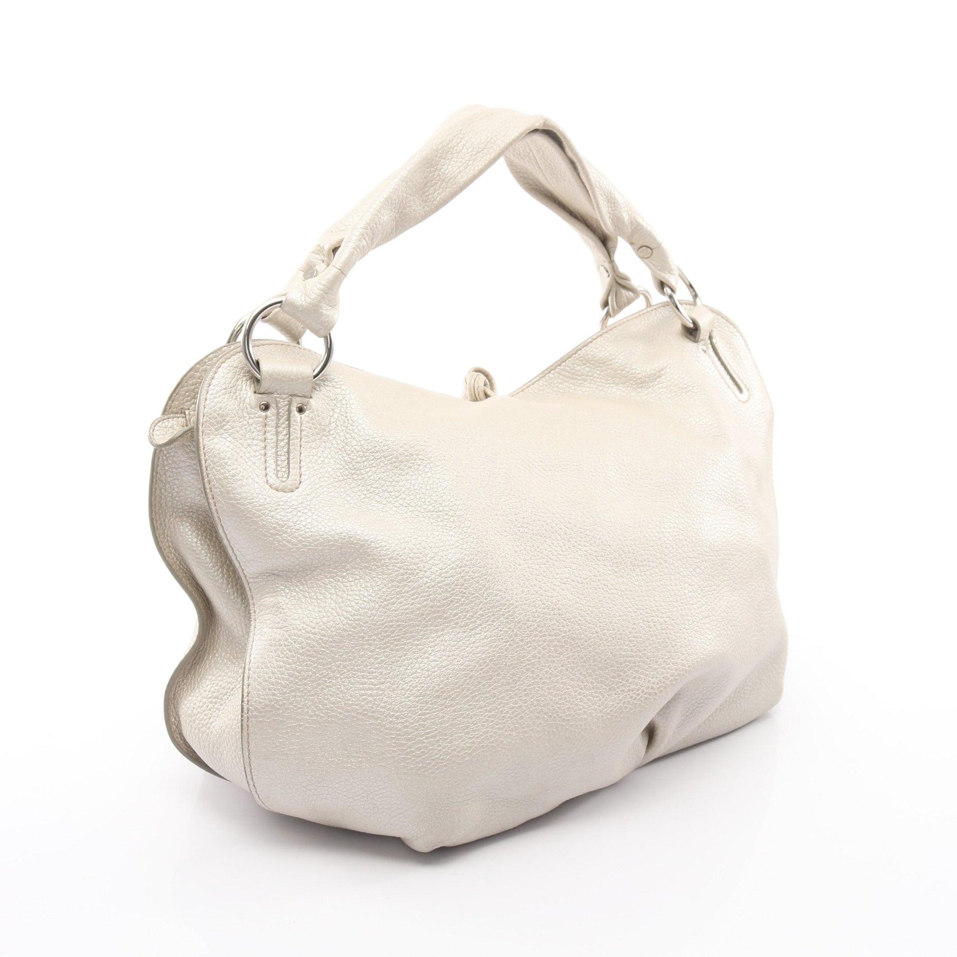 ビタースイート ハンドバッグ レザー オフホワイト メタリック セリーヌ バッグ CELINE
