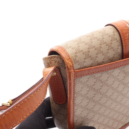 マカダム ショルダーバッグ PVC レザー ベージュ ライトブラウン セリーヌ バッグ CELINE