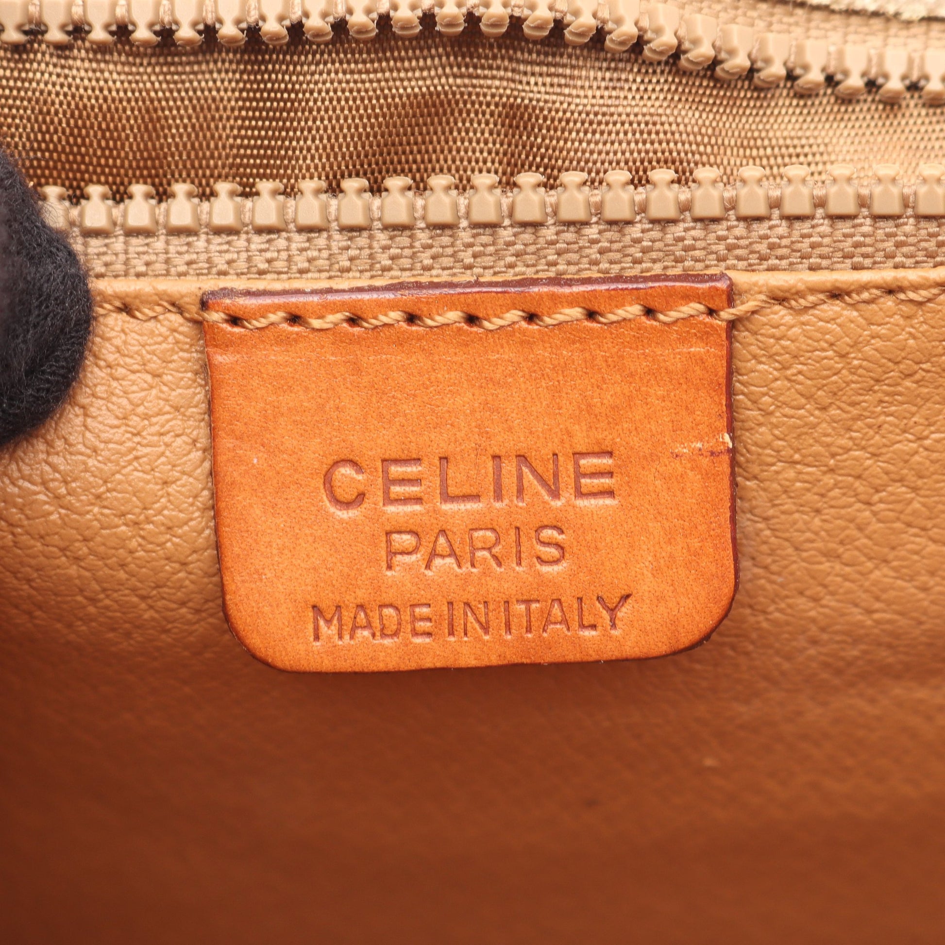 マカダム ショルダーバッグ PVC レザー ベージュ ライトブラウン セリーヌ バッグ CELINE