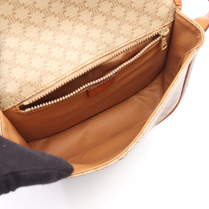 マカダム ショルダーバッグ PVC レザー ベージュ ライトブラウン セリーヌ バッグ CELINE