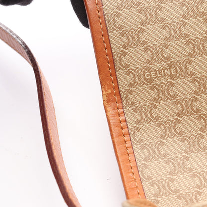 マカダム ショルダーバッグ PVC レザー ベージュ ライトブラウン セリーヌ バッグ CELINE