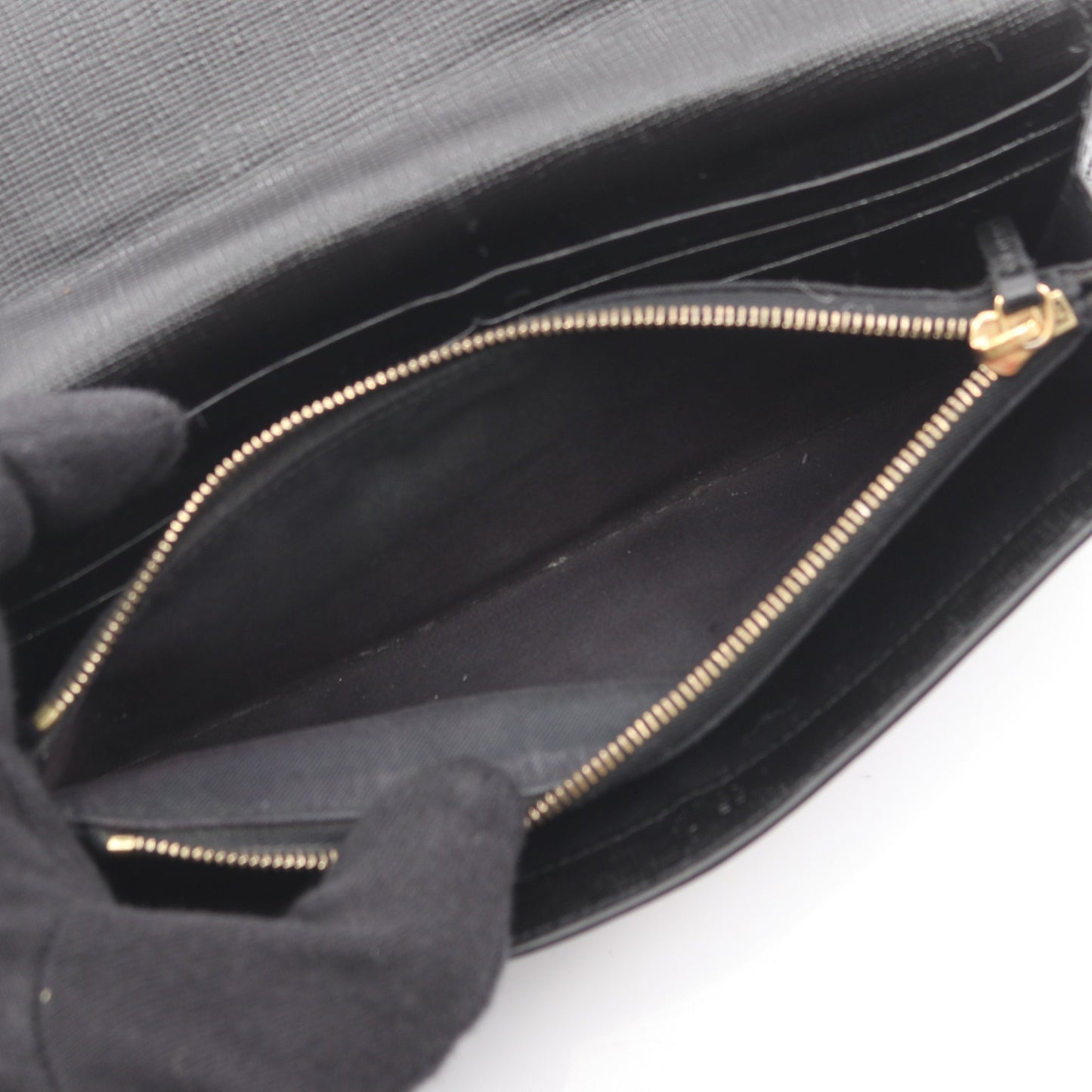 モンスター バッグバグズ 二つ折り長財布 総柄 レザー ブラック イエロー フェンディ