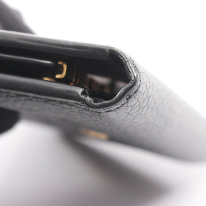 ポルトフォイユ カプシーヌ コンパクト ノワール 三つ折り財布 レザー ブラック ルイヴィトン