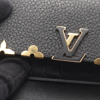 ポルトフォイユ カプシーヌ コンパクト ノワール 三つ折り財布 レザー ブラック ルイヴィトン