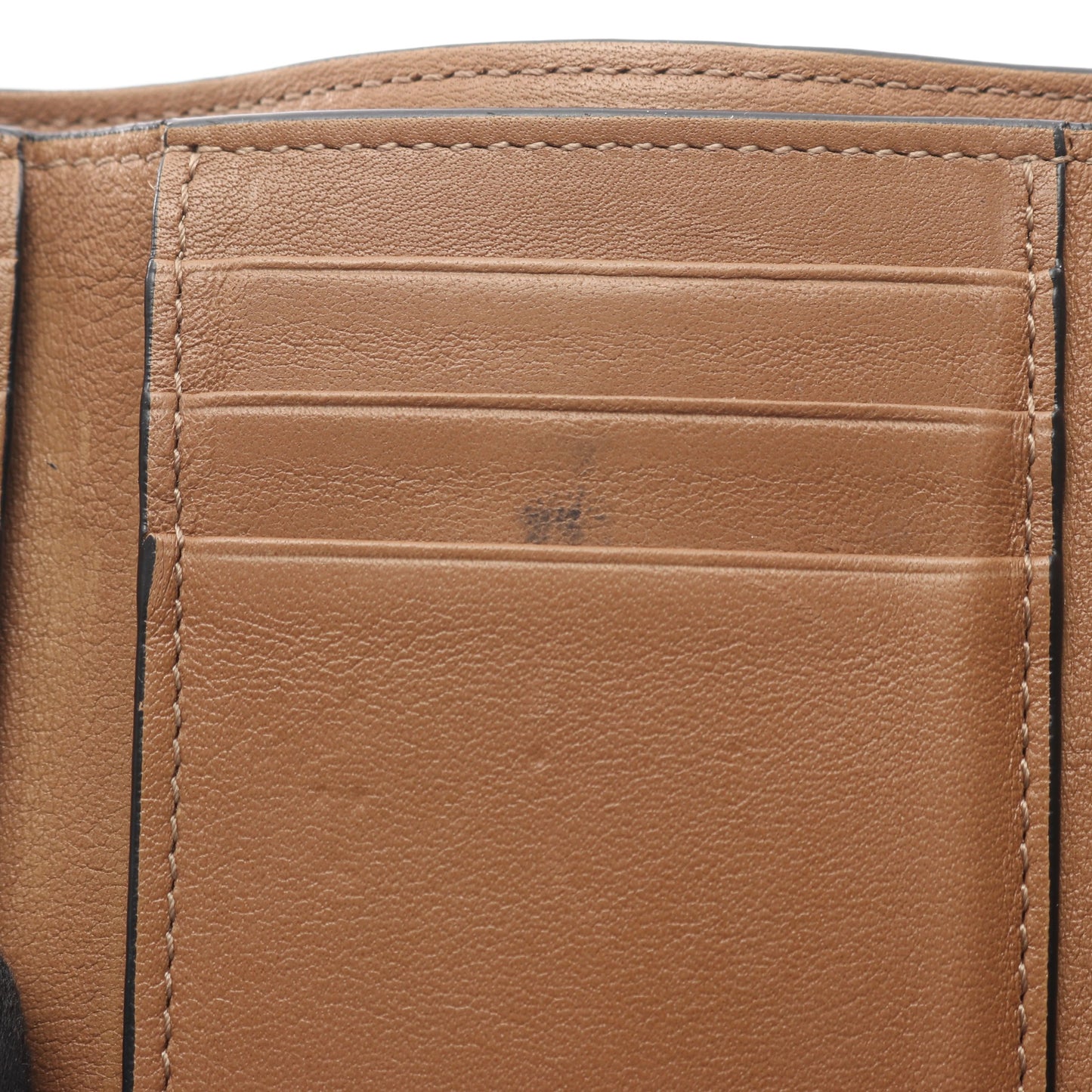 バーティカル ウォレット スモール 三つ折り財布 レザー グリーン グレーベージュ ロエベ