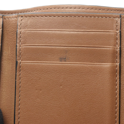 バーティカル ウォレット スモール 三つ折り財布 レザー グリーン グレーベージュ ロエベ