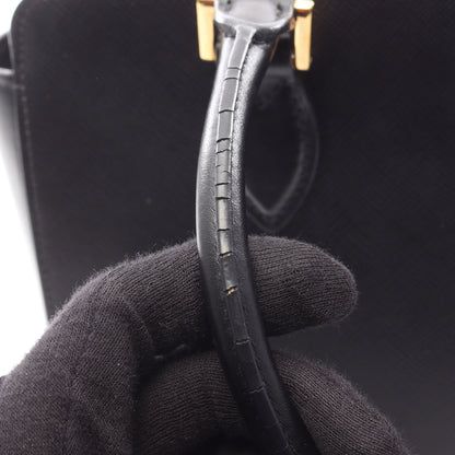 SAFFIANO ハンドバッグ サフィアーノレザー ブラック 2WAY プラダ バッグ PRADA