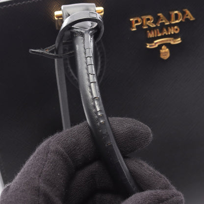 SAFFIANO ハンドバッグ サフィアーノレザー ブラック 2WAY プラダ バッグ PRADA