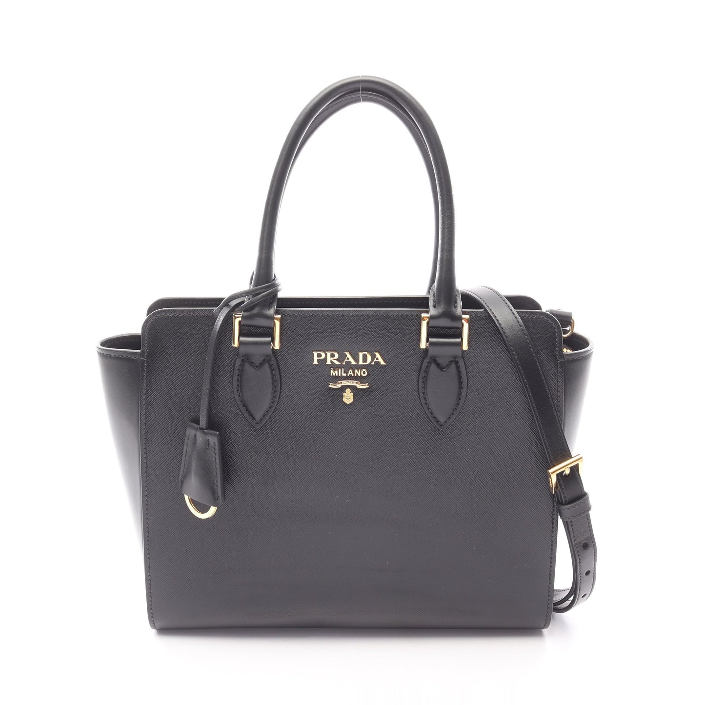 SAFFIANO ハンドバッグ サフィアーノレザー ブラック 2WAY プラダ バッグ PRADA