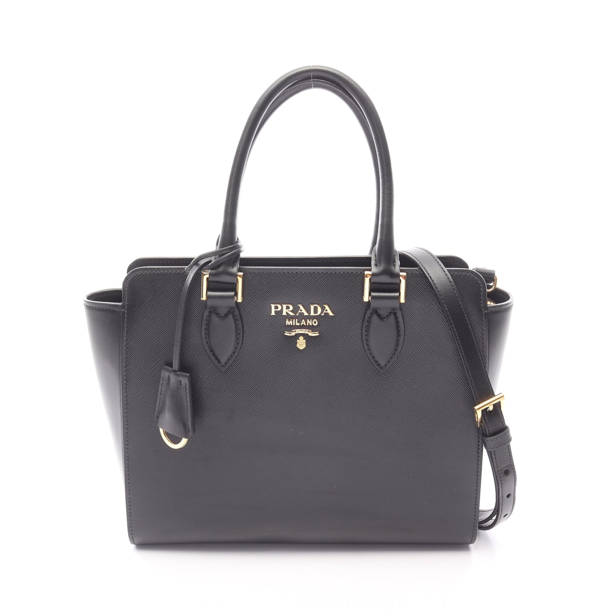 SAFFIANO ハンドバッグ サフィアーノレザー ブラック 2WAY プラダ バッグ PRADA
