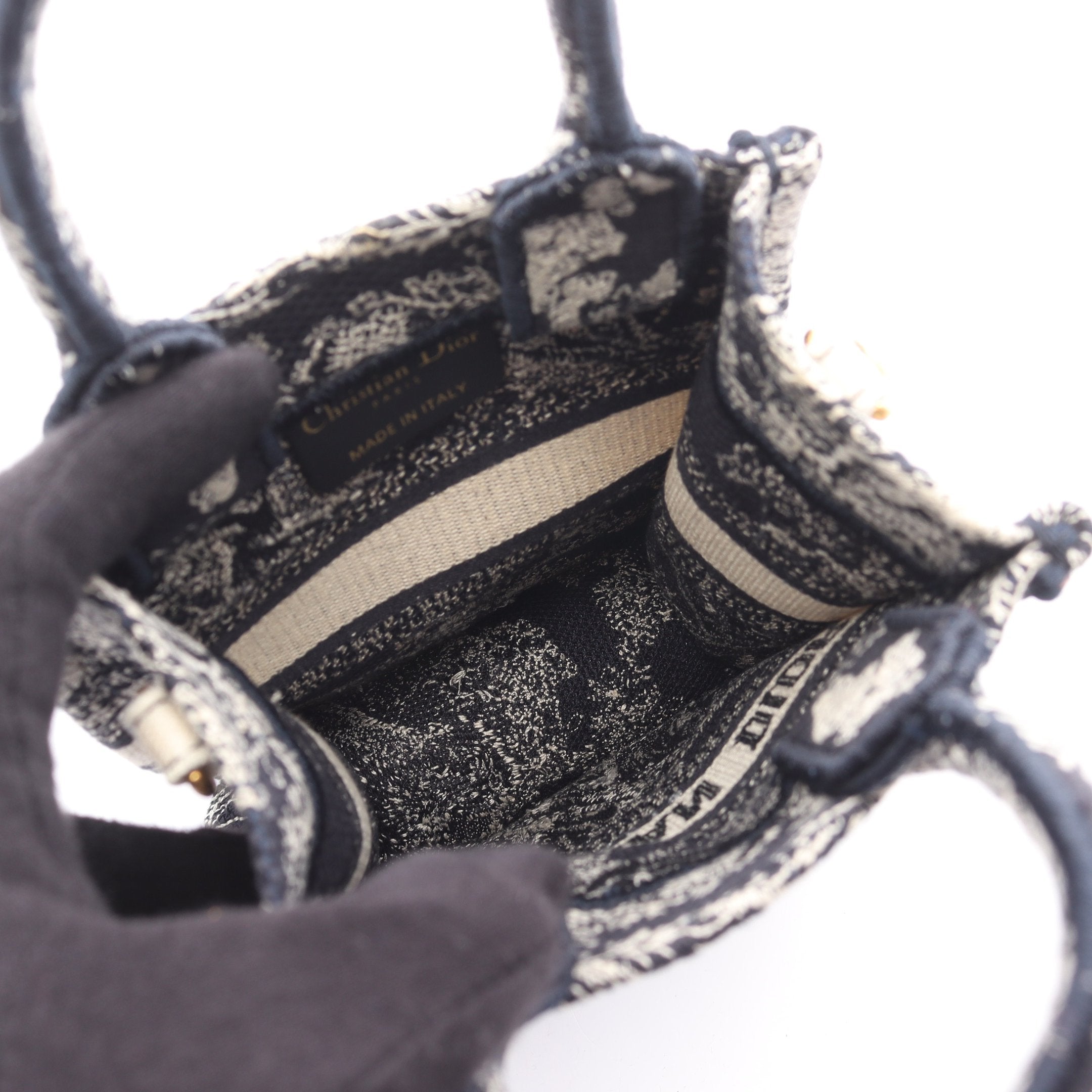 クリスチャンディオール Christian Dior ショルダーバッグ ブックトート 2WAY ミニフォンバッグ ネイビー 中古・古着通販】Christian Dior (クリスチャン ディオール) BOOK TOTE