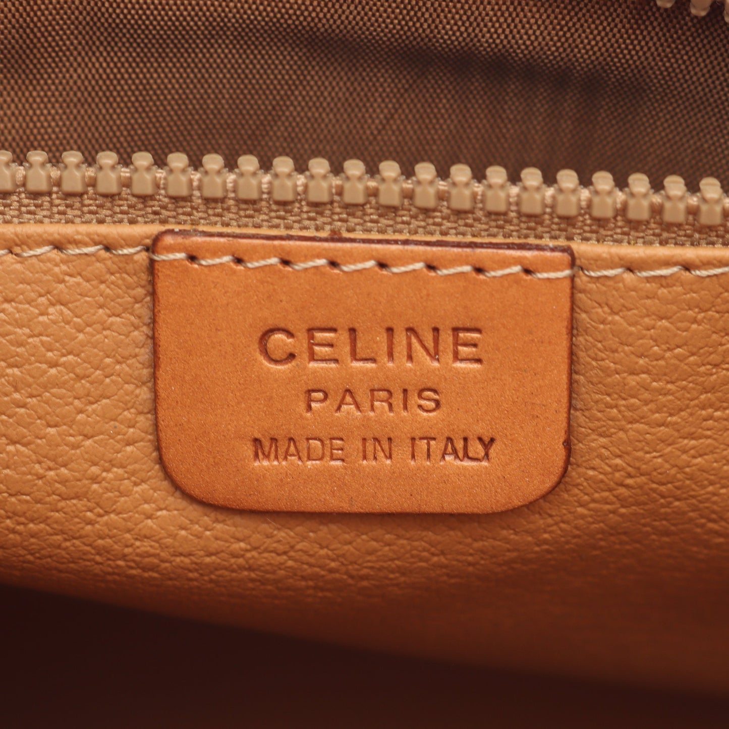 マカダム クラッチバッグ PVC レザー ダークブラウン ライトブラウン セリーヌ バッグ CELINE