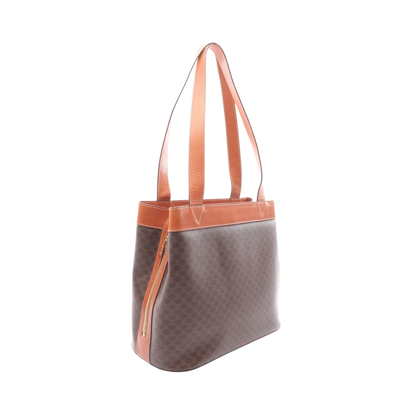マカダム ショルダーバッグ トートバッグ PVC レザー ダークブラウン ブラウン セリーヌ バッグ CELINE
