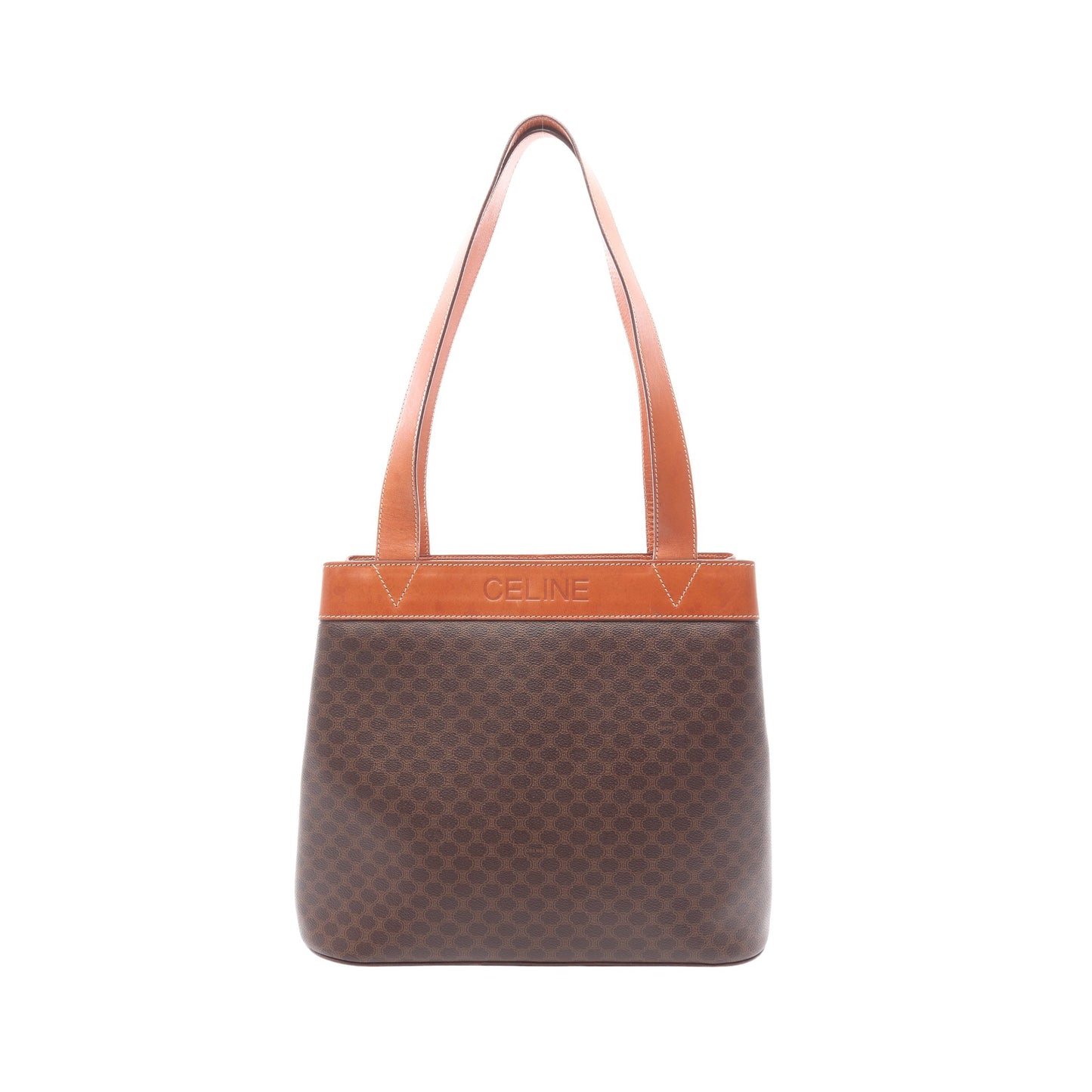 マカダム ショルダーバッグ トートバッグ PVC レザー ダークブラウン ブラウン セリーヌ バッグ CELINE