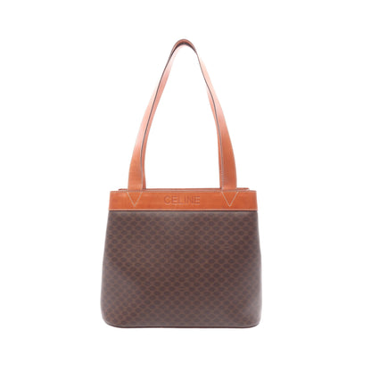 マカダム ショルダーバッグ トートバッグ PVC レザー ダークブラウン ブラウン セリーヌ バッグ CELINE