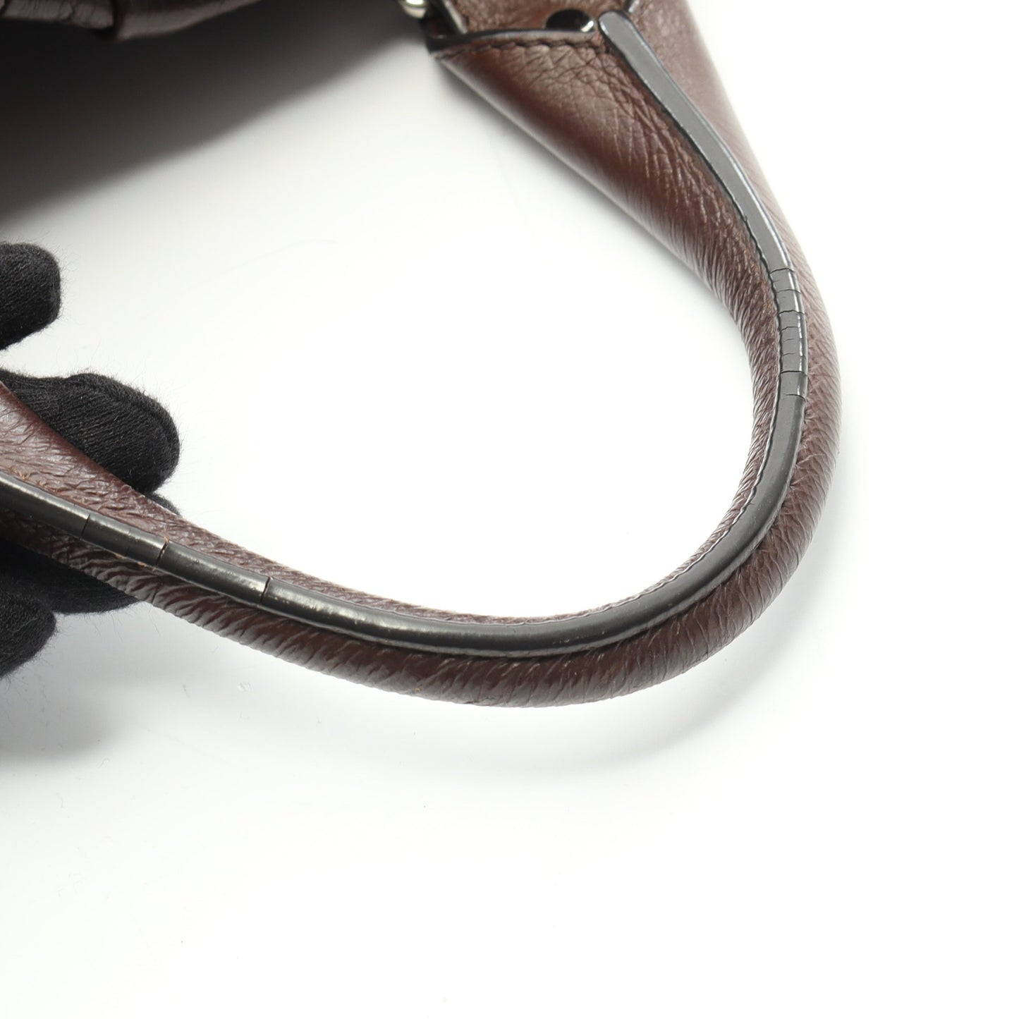 ピロー スモール ショルダーバッグ レザー ダークブラウン 2WAY セリーヌ バッグ CELINE