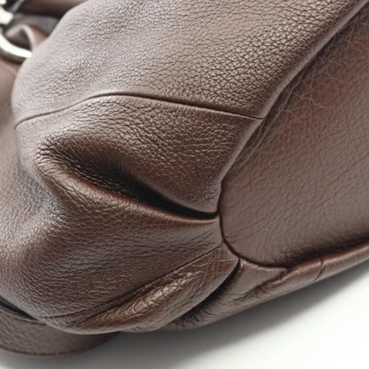 ピロー スモール ショルダーバッグ レザー ダークブラウン 2WAY セリーヌ バッグ CELINE