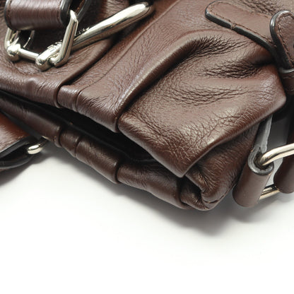 ピロー スモール ショルダーバッグ レザー ダークブラウン 2WAY セリーヌ バッグ CELINE