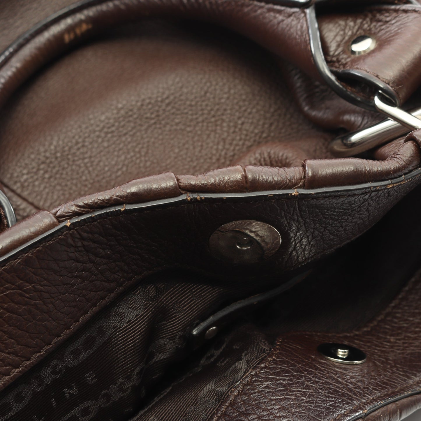 ピロー スモール ショルダーバッグ レザー ダークブラウン 2WAY セリーヌ バッグ CELINE