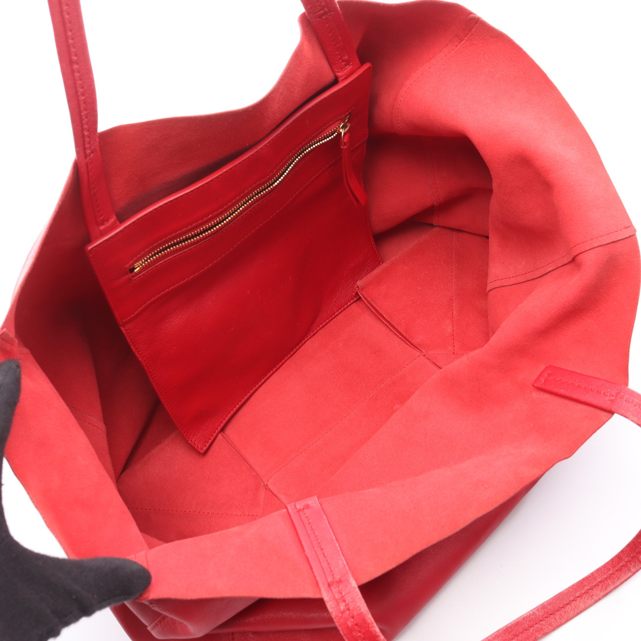 ホリゾンタルカバ ショルダーバッグ トートバッグ レザー レッド