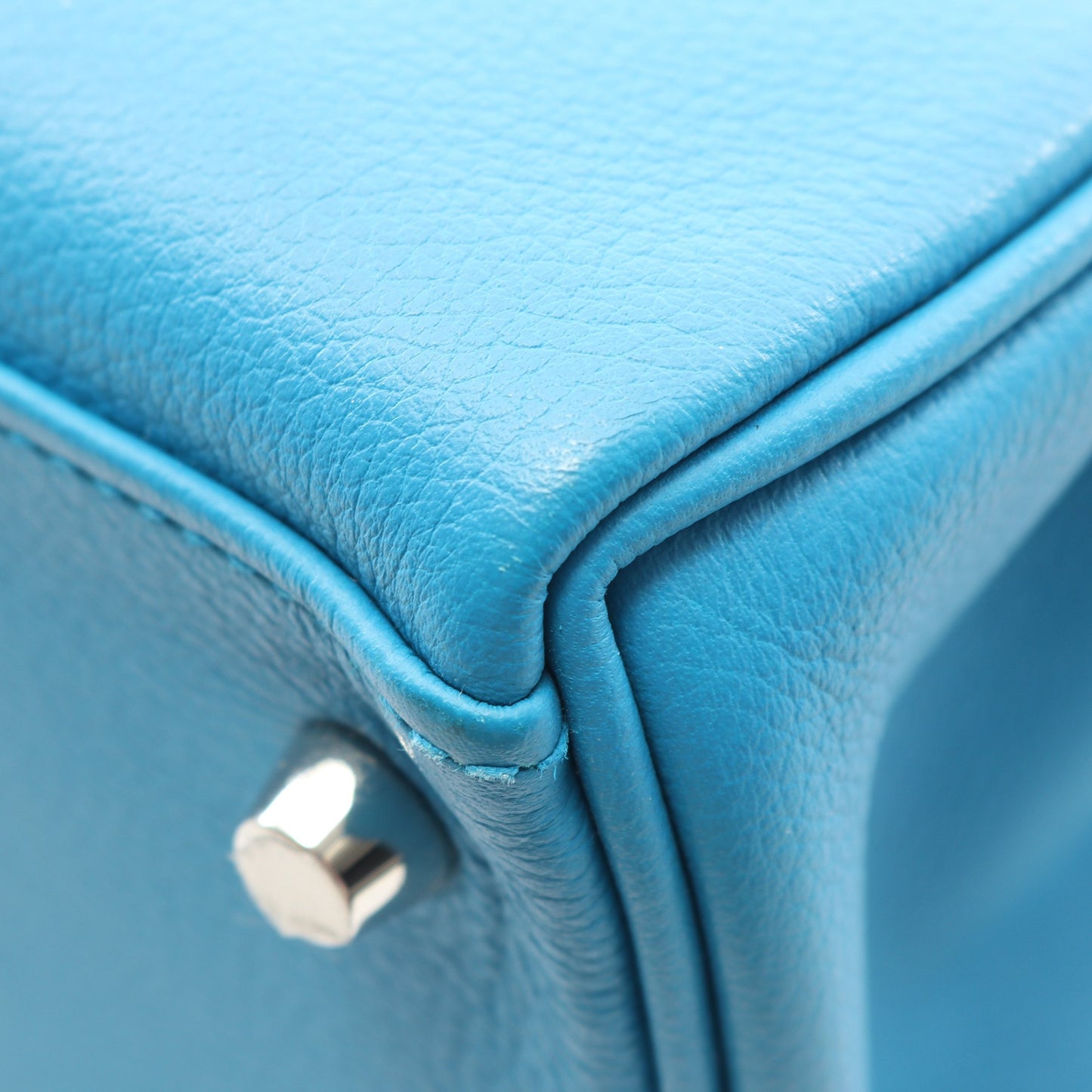 ケリー28 ブルーザンジバル ハンドバッグ エバーカラー ブルー シルバー金具 内縫い 2WAY A刻印 エルメス バッグ HERMES