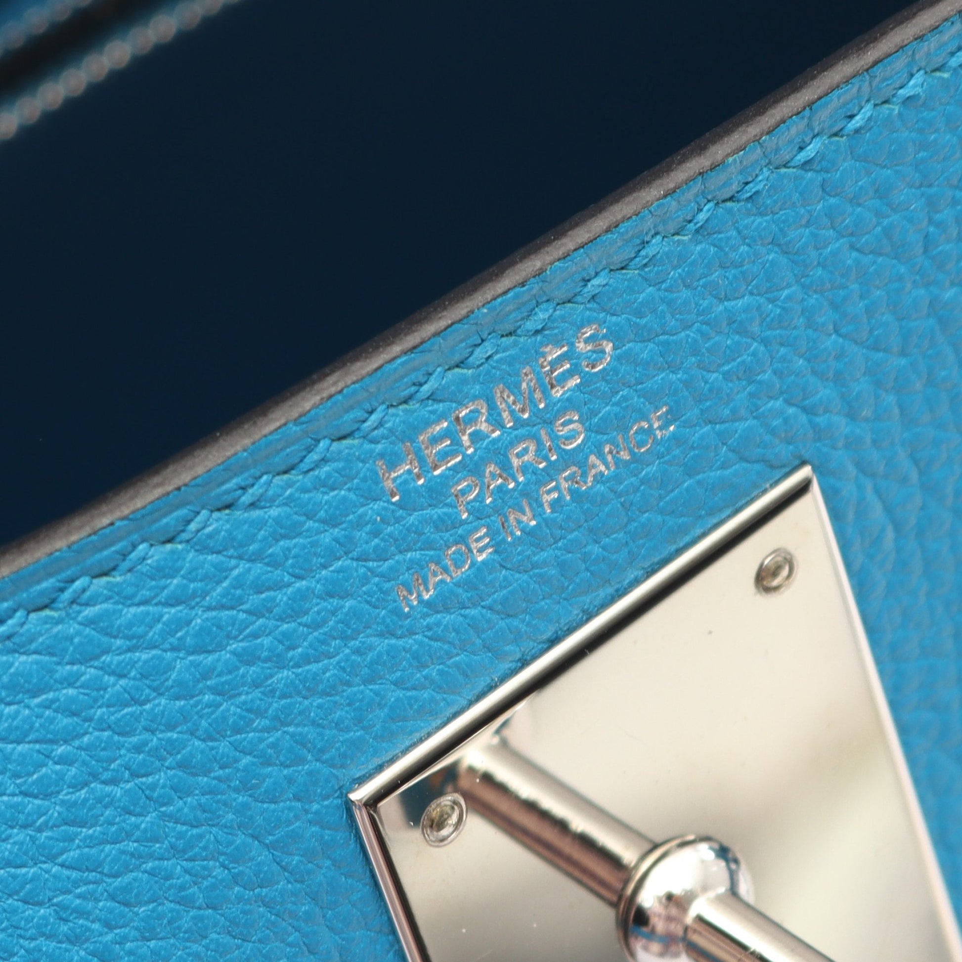 ケリー28 ブルーザンジバル ハンドバッグ エバーカラー ブルー シルバー金具 内縫い 2WAY A刻印 エルメス バッグ HERMES