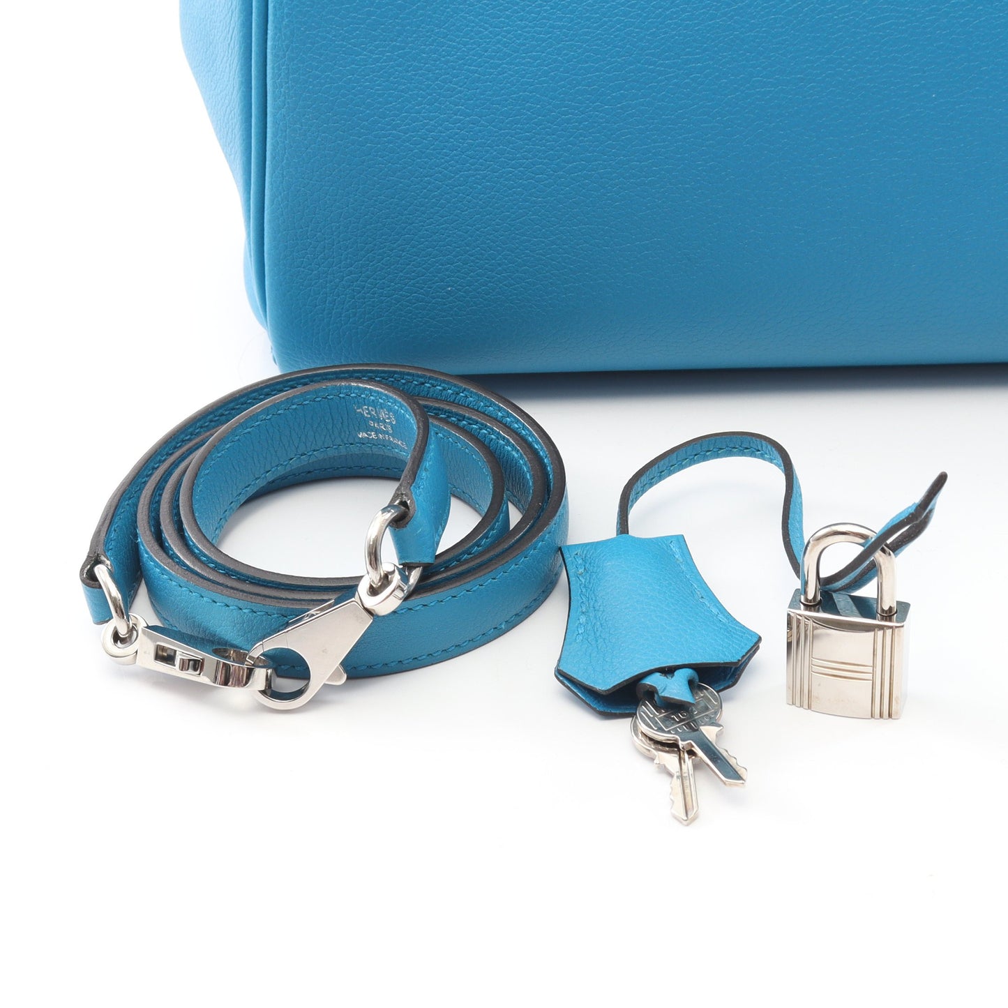 ケリー28 ブルーザンジバル ハンドバッグ エバーカラー ブルー シルバー金具 内縫い 2WAY A刻印 エルメス バッグ HERMES