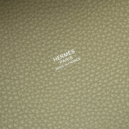 ピコタンロックPM セージ ハンドバッグ トリヨンクレマンス グレーグリーン シルバー金具 B刻印 エルメス バッグ HERMES