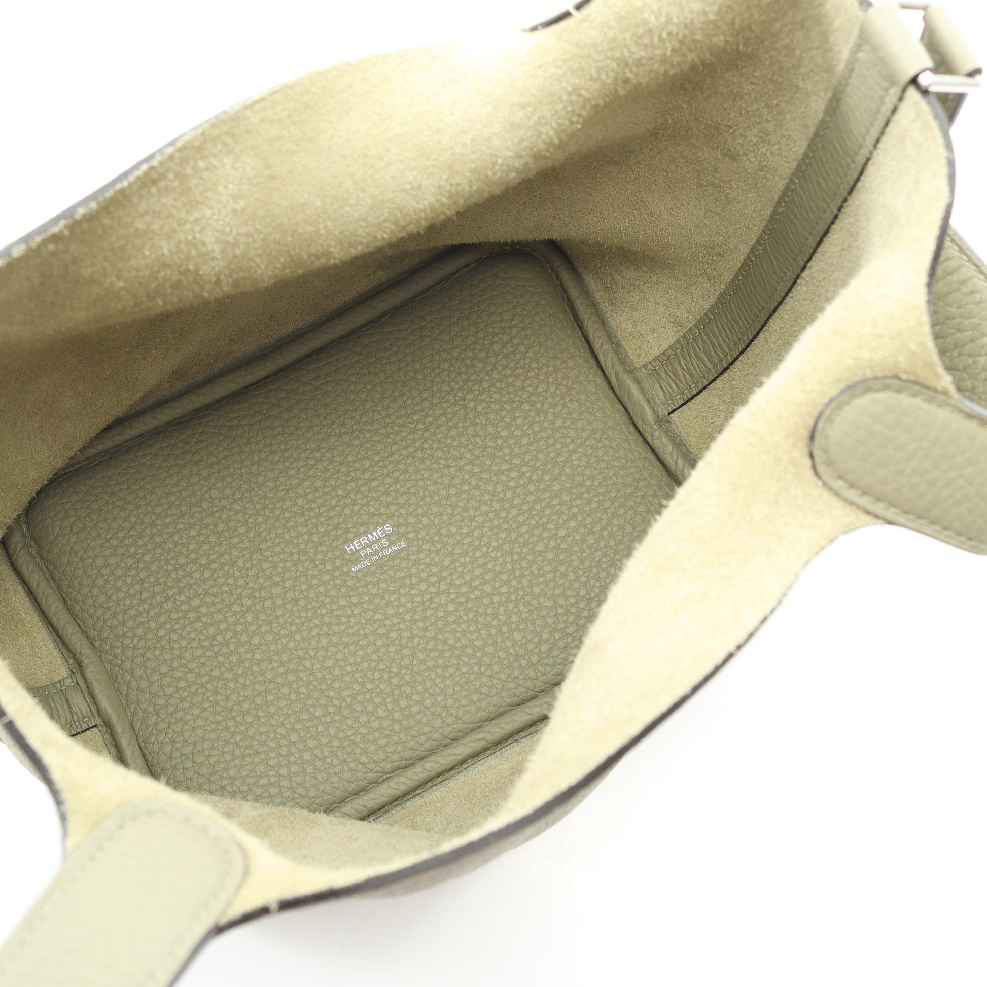 ピコタンロックPM セージ ハンドバッグ トリヨンクレマンス グレーグリーン シルバー金具 B刻印 エルメス バッグ HERMES