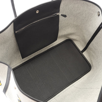 ガーデンパーティ ボヤージュ 49 エコルツ ブルーパラディ ハンドバッグ トートバッグ トワルアッシュ ネゴンダ ライトグレー ブラック マルチカラー シルバー金具 W刻印 エルメス