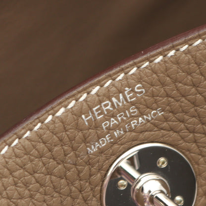 リンディ ミニ エトゥープ ショルダーバッグ トリヨンクレマンス グレーブラウン シルバー金具 D刻印 エルメス