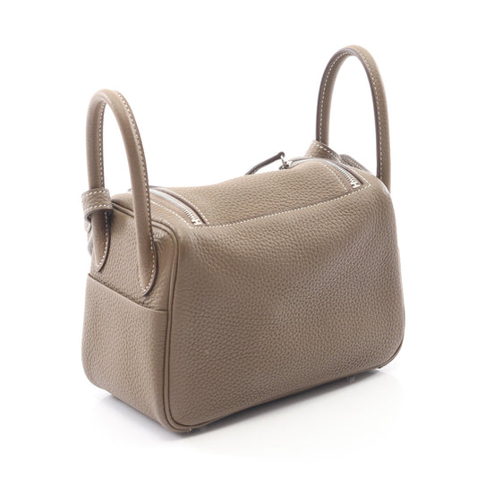 リンディ ミニ エトゥープ ショルダーバッグ トリヨンクレマンス グレーブラウン シルバー金具 D刻印 エルメス