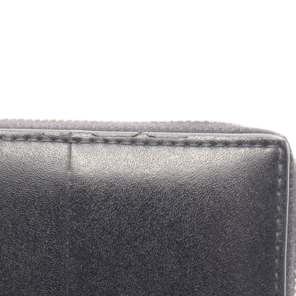 カセット ジップアラウンドウォレット マキシイントレチャート ラウンドファスナー長財布 レザー ブラック ボッテガヴェネタ 財布・小物 BOTTEGA VENETA