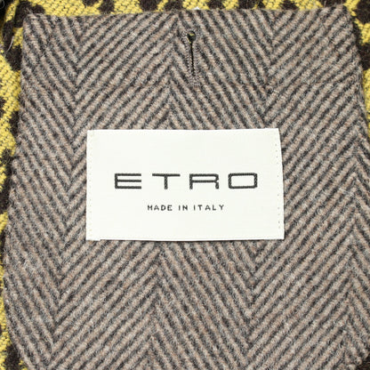 ヘリンボーン チェスターコート ウール アルパカ シルク ベージュ ブラウン エトロ アウター ETRO