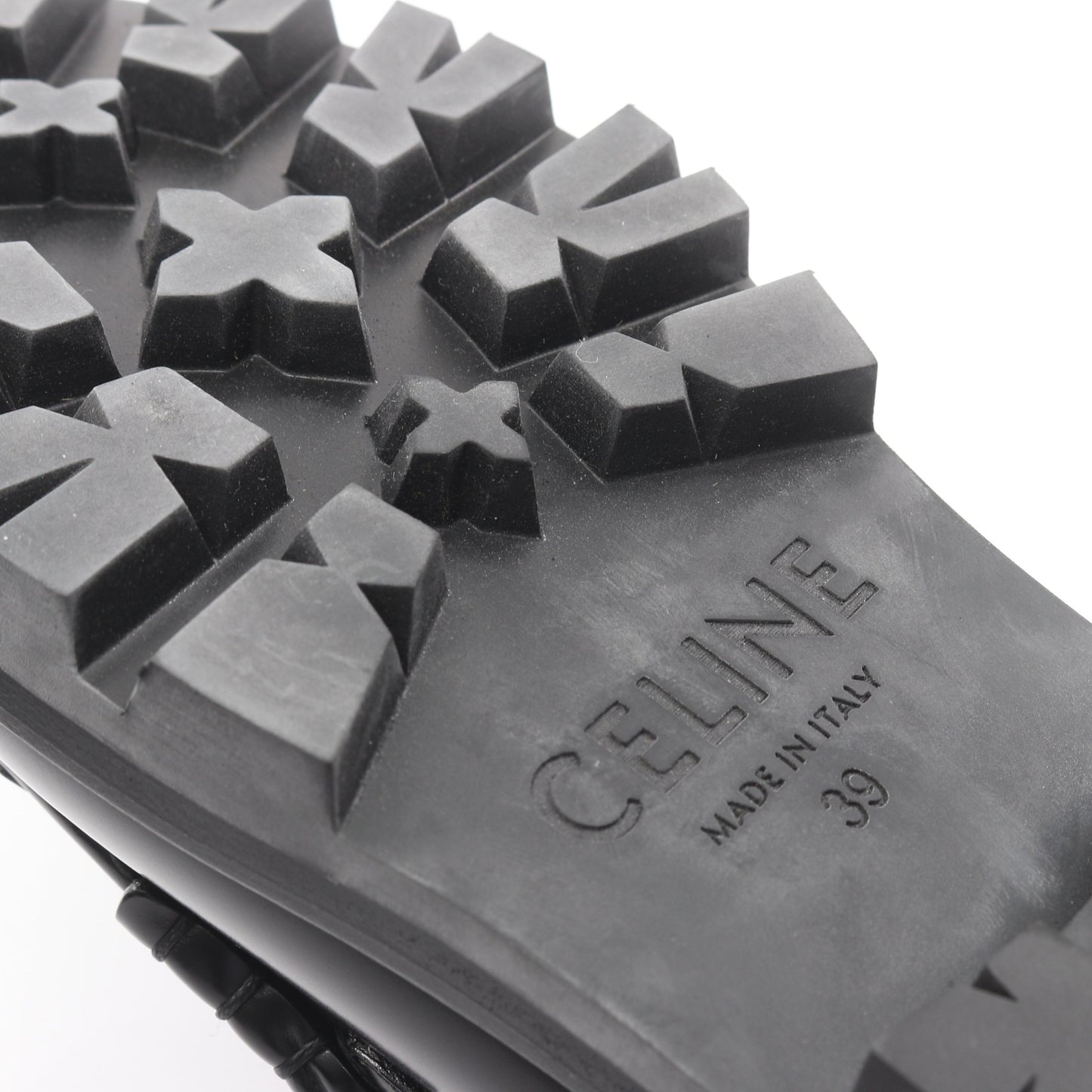 MARGARET トリオンフチェーン付き ローファー レザー ブラック セリーヌ シューズ CELINE