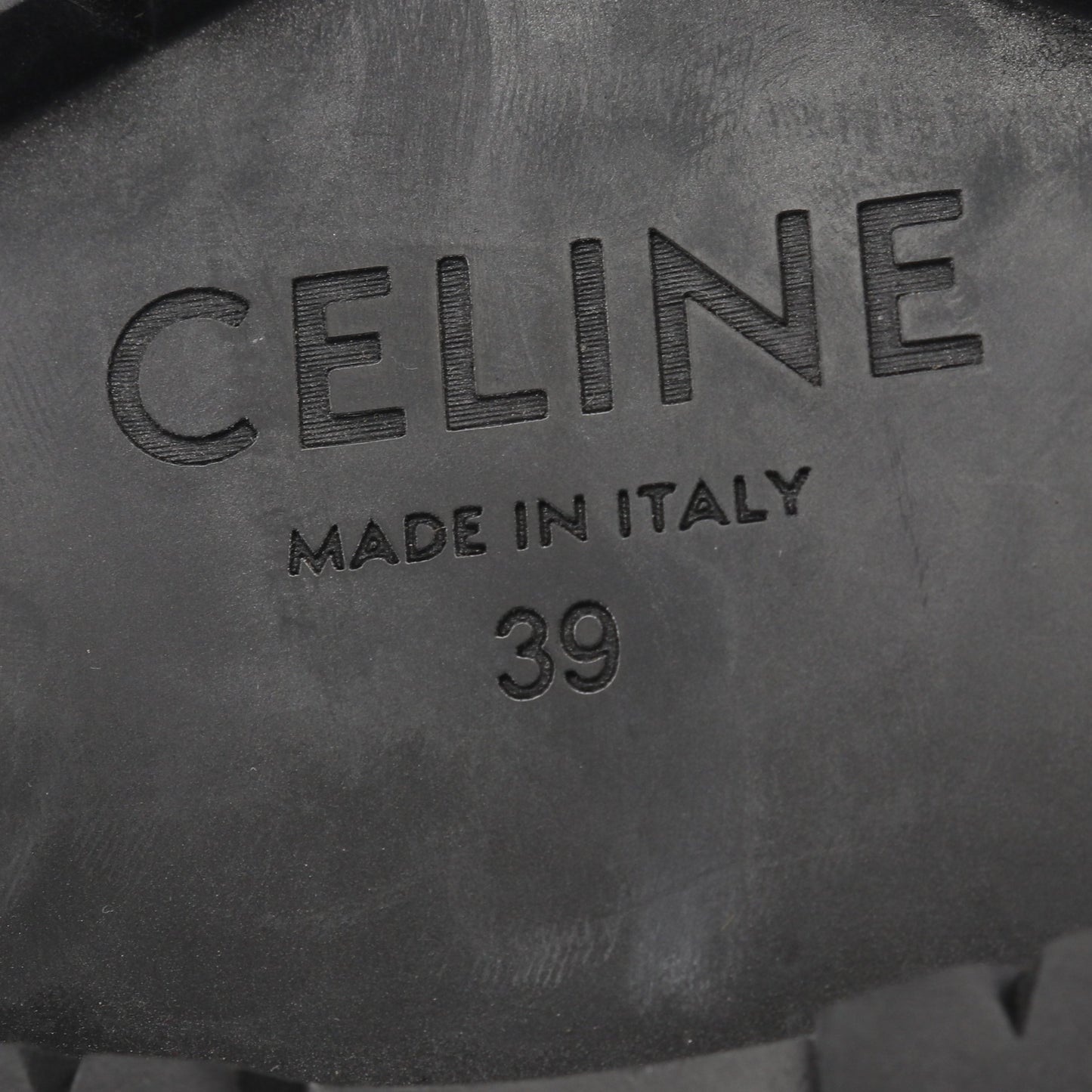 MARGARET トリオンフチェーン付き ローファー レザー ブラック セリーヌ シューズ CELINE
