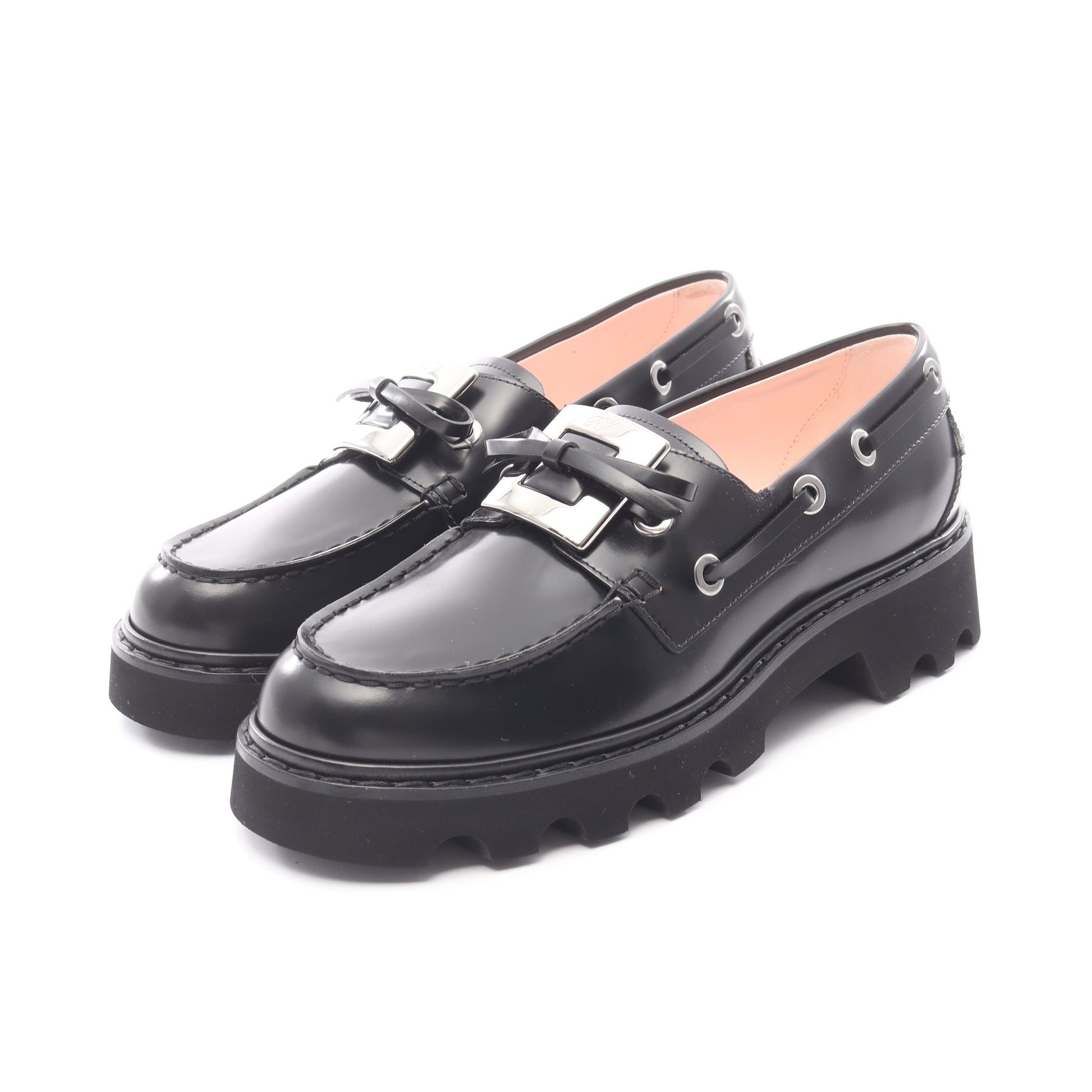 ヴィヴ レンジャー トラック メタル ローファー レザー ブラック ロジェヴィヴィエ シューズ Roger Vivier
