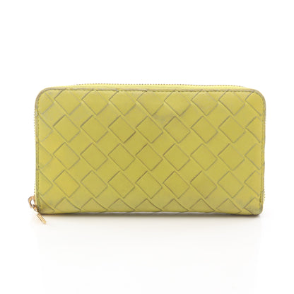イントレチャート ラウンドファスナー長財布 レザー イエローグリーン ボッテガヴェネタ 財布・小物 BOTTEGA VENETA