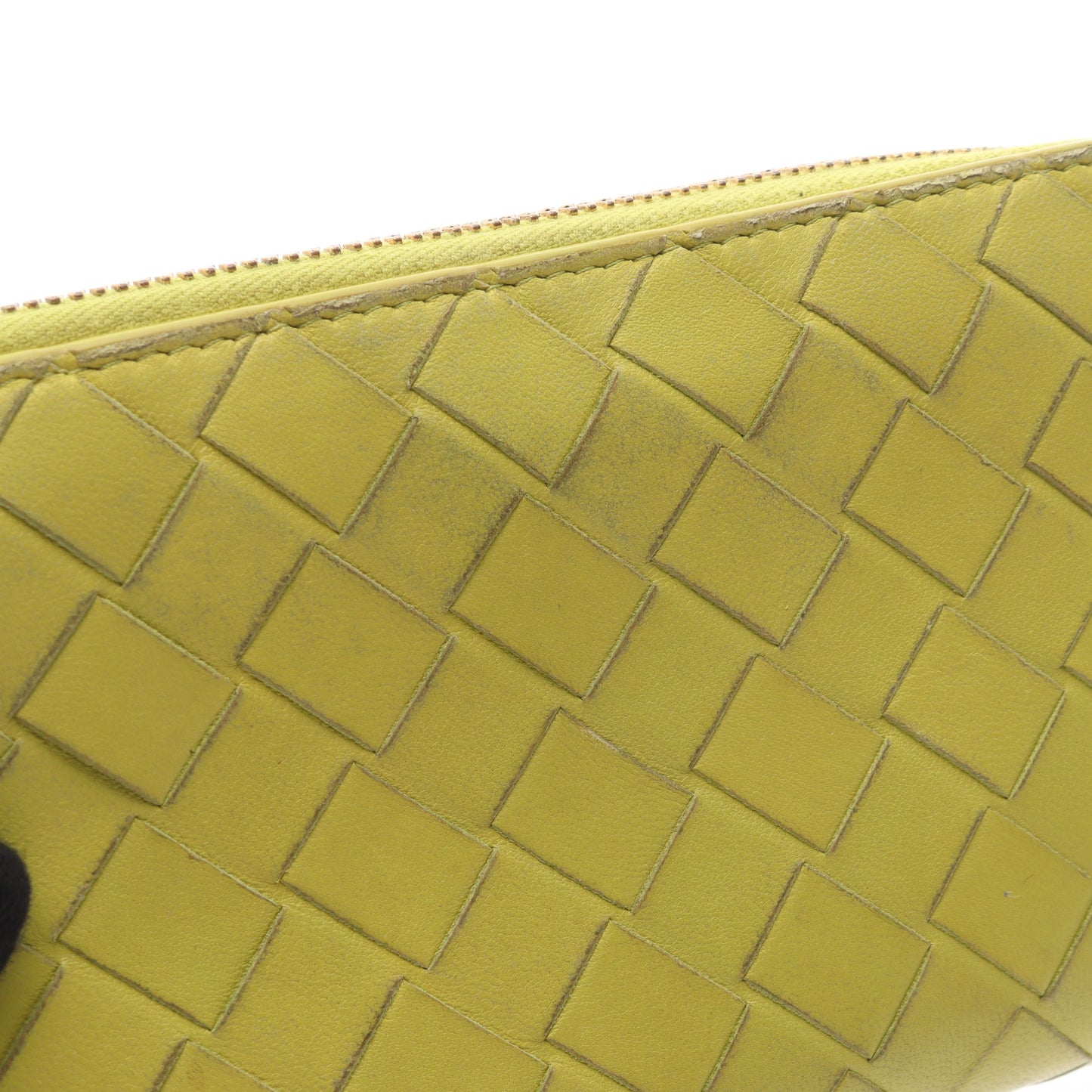 イントレチャート ラウンドファスナー長財布 レザー イエローグリーン ボッテガヴェネタ 財布・小物 BOTTEGA VENETA
