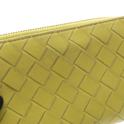 イントレチャート ラウンドファスナー長財布 レザー イエローグリーン ボッテガヴェネタ 財布・小物 BOTTEGA VENETA